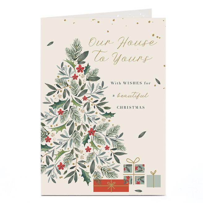 Christmas Card - Foliage Christmas Tree, Our House To Yours