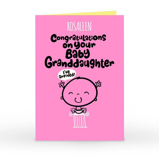 Personalised Fruitloops New Baby Card - Granddaughter Congratulations