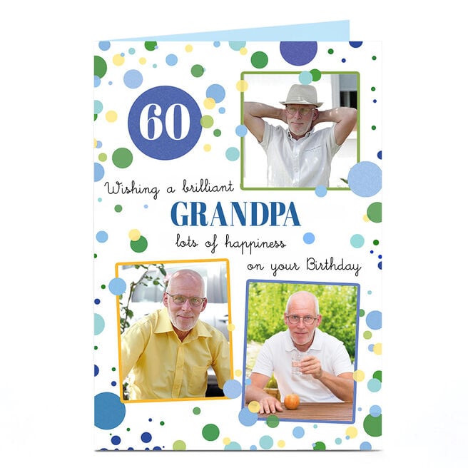 Photo Birthday Card - Lots of Happiness, Editable Age & Recipient