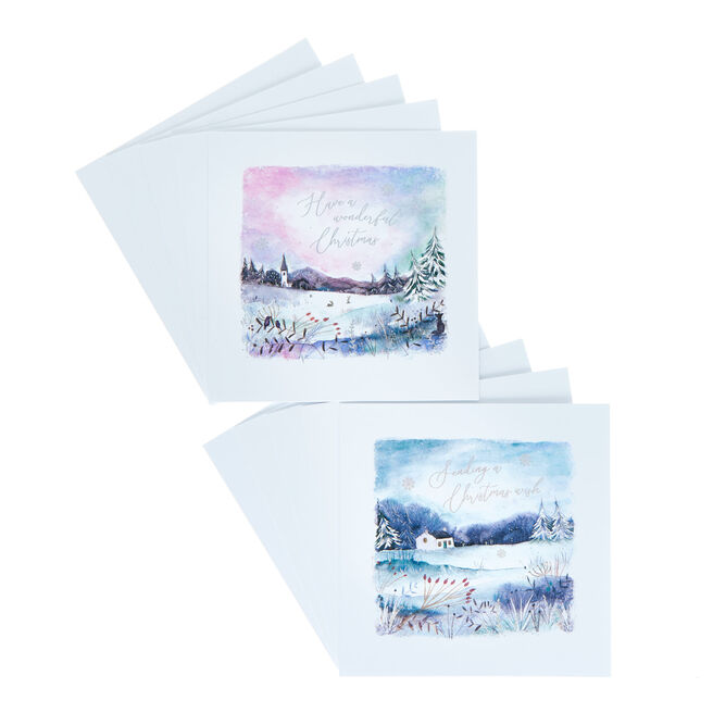 18 Charity Christmas Cards - Snowy Landscapes (2 Designs)