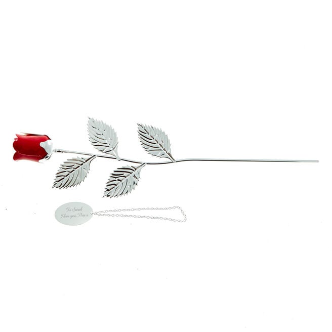 Personalised Engraved Silver-Plated Rose