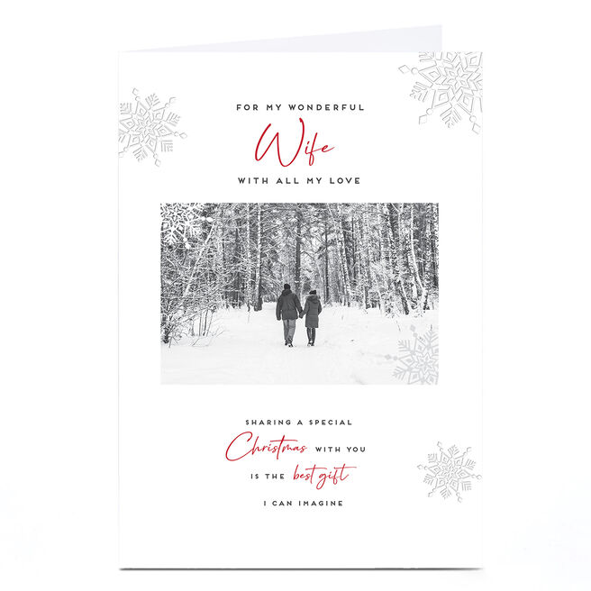 Personalised Christmas Card - Winter Woodland Walk, Wife