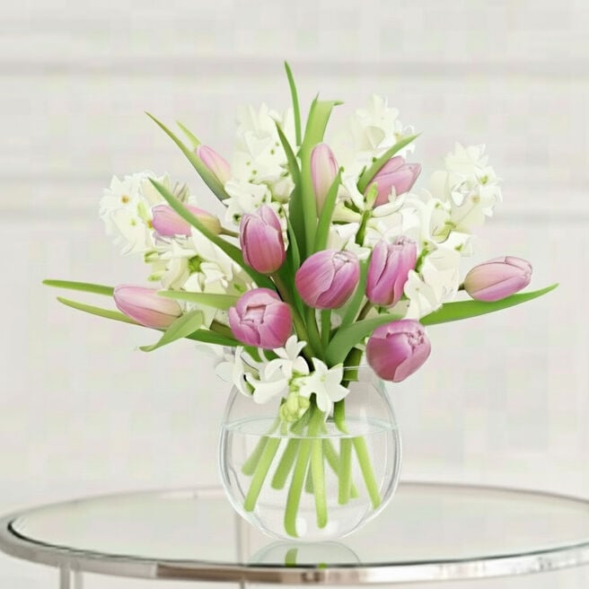 Hyacinths & Tulips Flower Bouquet - Free Delivery!