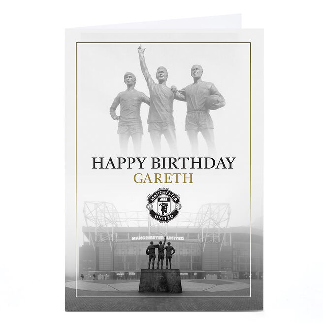 Personalised Manchester United Birthday Card - Statue