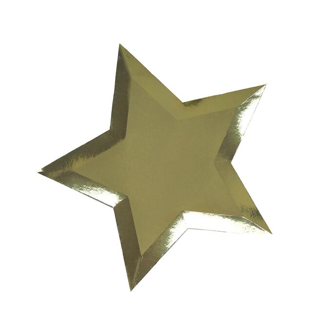 Gold Star Paper Plates - Pack of 8