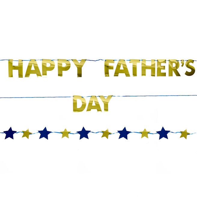 Happy Father's Day & Stars Banners - Pack of 2