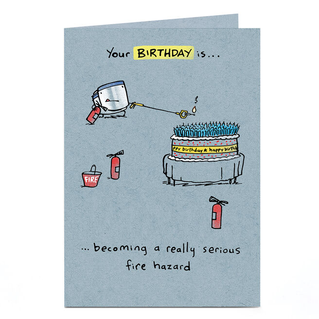 Birthday Card - Fire Hazard Cake