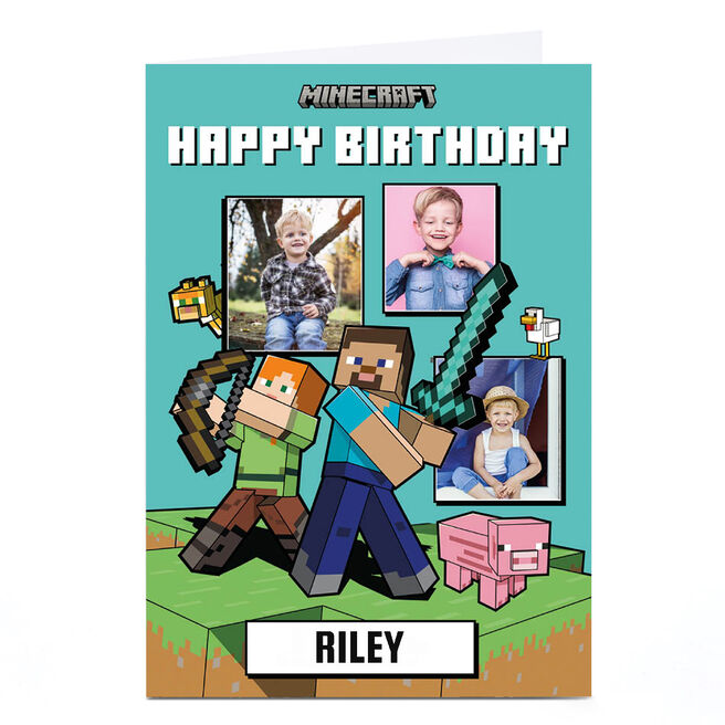 Personalised Birthday Card - Minecraft - Images