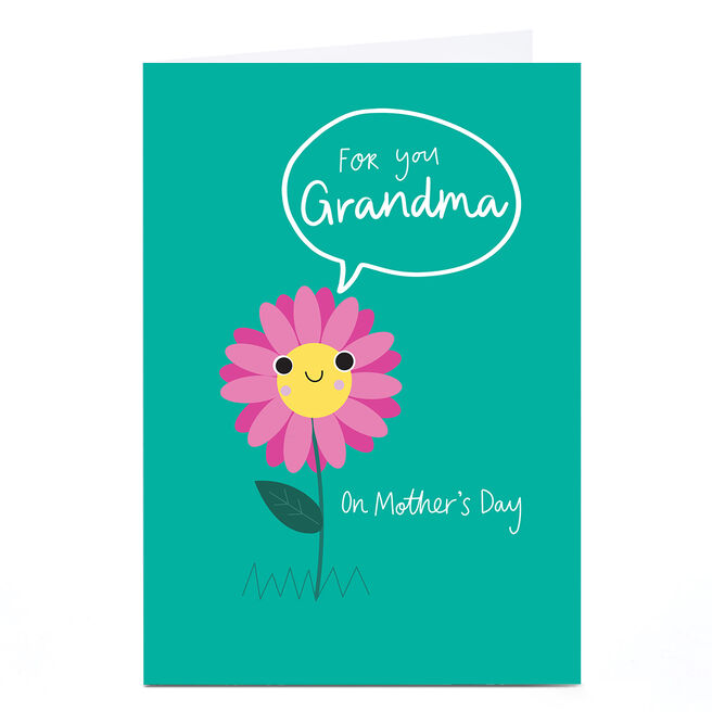 Mother's Day Card - Pink Daisy Speech Bubble, Grandma