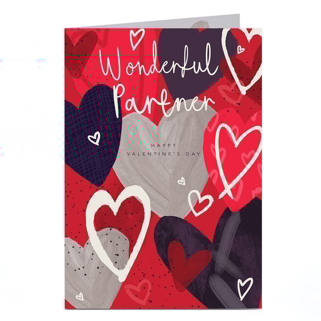 Valentine's Day Card - Cluster of Hearts, Wonderful Partner
