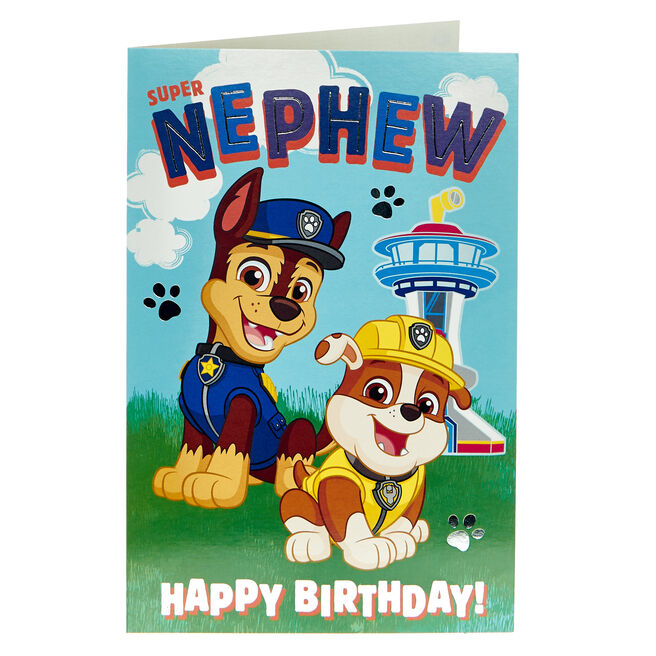 Nephew Paw Patrol Chase & Rubble Birthday Card