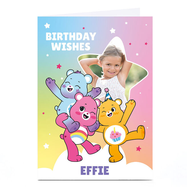 Photo Birthday Card - Care Bears Star Photo and Name