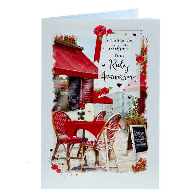 40th Wedding Anniversary Card - Your Ruby Anniversary