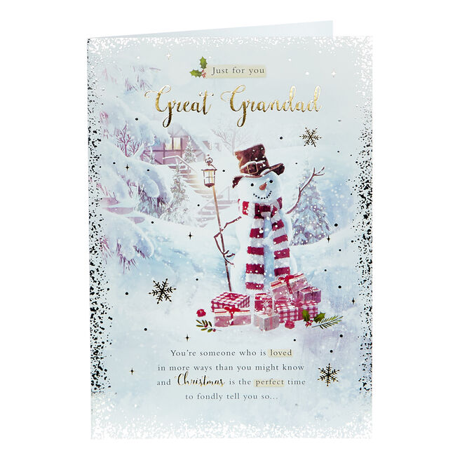 Christmas Card - Great Grandad Snowman  