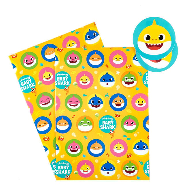 Baby Shark Wrapping Paper & Gift Tags - Pack Of 2 
