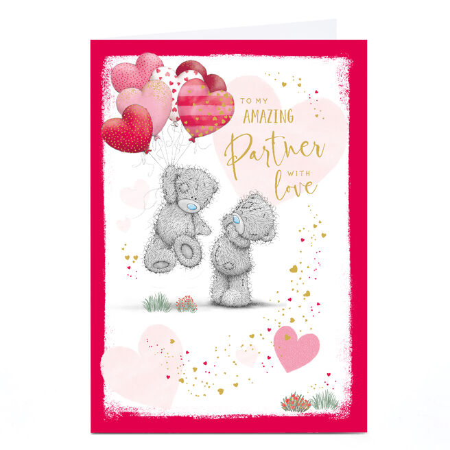 Personalised Tatty Teddy Valentine's Day Card - Bears With Balloons, Amazing Partner