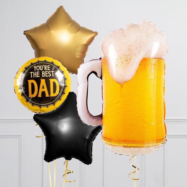 Best Dad Beer Balloon Package - Delivered Inflated!
