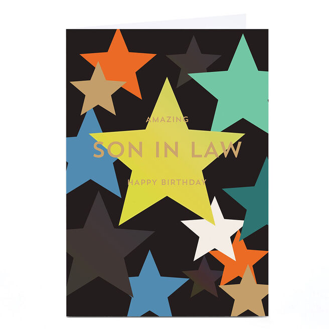 Personalised Birthday Card - Classic and Bright Stars, Son-in-Law
