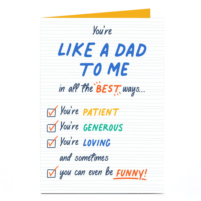 Personalised Father's Day Card - You're Like a Dad to Me