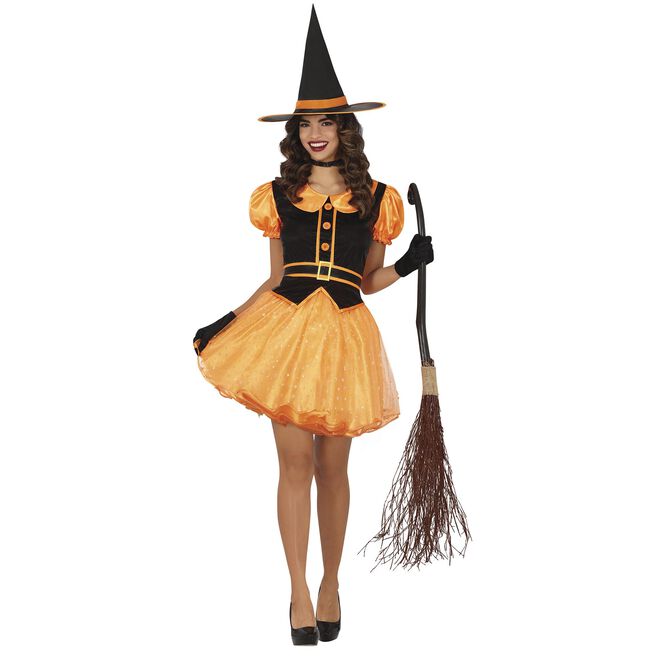 Orange Witch Adult Fancy Dress Costume
