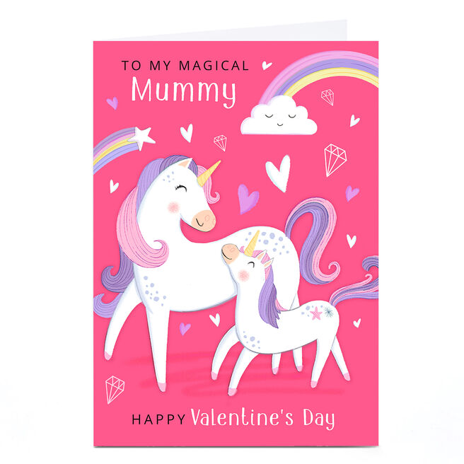 Personalised Dalia Clarke Valentine's Day Card - Mummy Unicorn