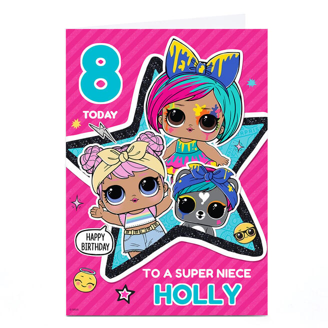 Personalised L.O.L. Surprise! Birthday Card - Super Niece