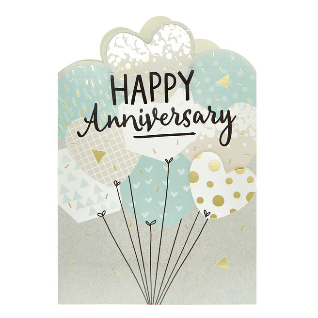 Anniversary Card - Pastel Balloons