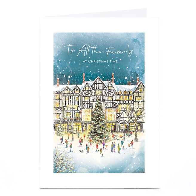 Christmas Card - To All the Family - Snowy village scene