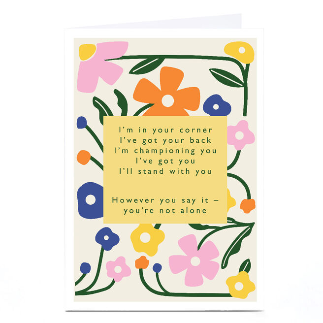 Personalised Thinking of You Card - You're Not Alone