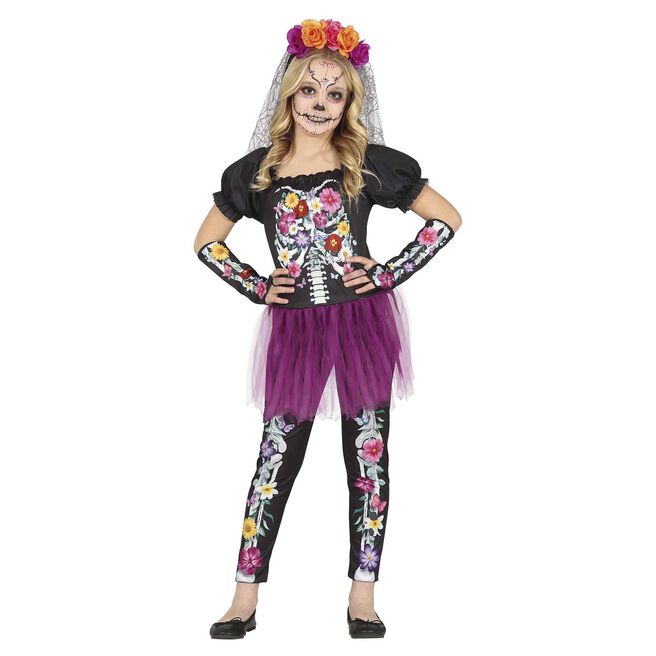 Flower Skeleton Children's Fancy Dress Costume