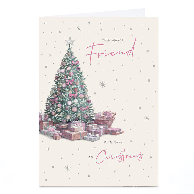 Personalised Christmas Card - Pastel Tree, Friend