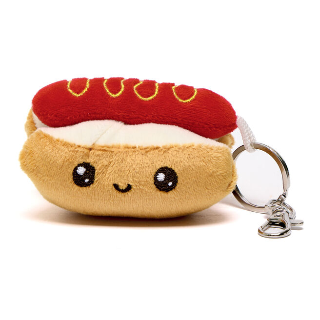 Mini Plush Hot Dog Keyring 