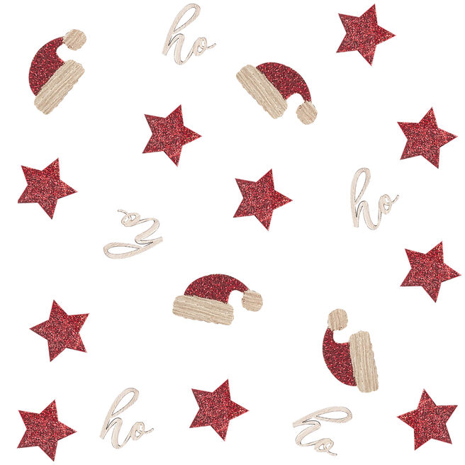 Christmas Mix Wooden Table Confetti 24 Pack