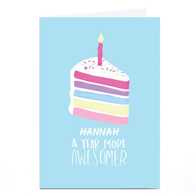 Personalised Whale & Bird Birthday Card - A Year More Awesomer 