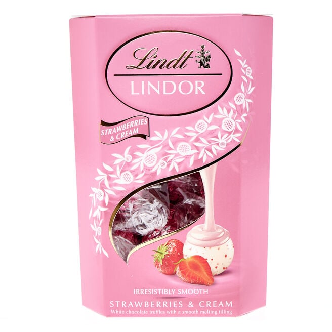 Lindt Lindor Strawberries Cream Chocolate Truffles 200g