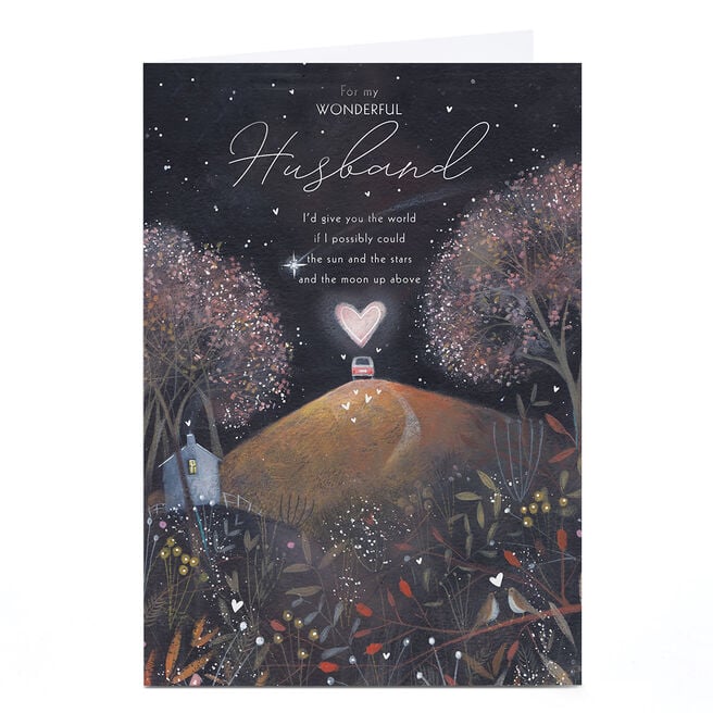 Birthday Card - Romantic Night I'd Give You the World, Husband
