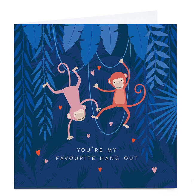 Personalised Klara Hawkins Valentine's Day Card - Monkeys 