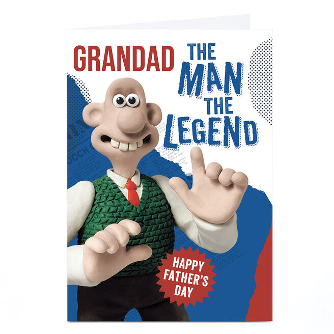 Personalised Wallace and Gromit Father's Day Card - The Man The Legend, Grandad