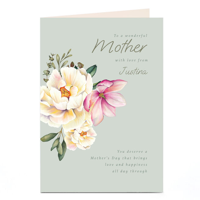 Personalised Mother's Day Card - Flowers, Love and Happiness all Day Through