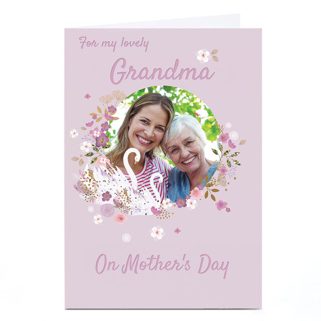 Personalised Kerry Spurling Mother's Day Photo Card - Swans, Grandma