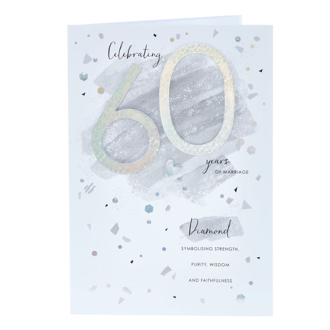 Strength & Wisdom Diamond 60th Wedding Anniversary Card