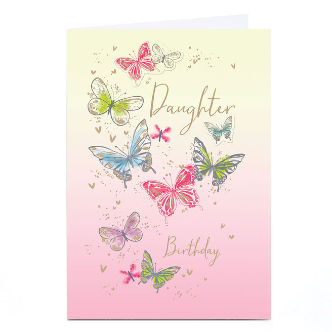 Personalised Birthday Card - Floating Butterflies, Daughter