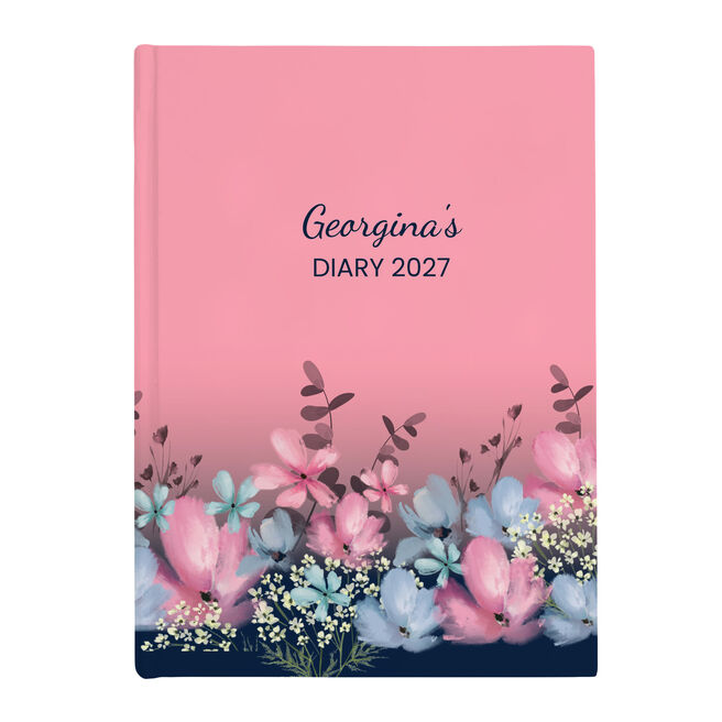 Personalised Diary - Pink Floral, Any Name