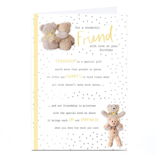 Personalised Birthday Card - For A Wonderful Friend With Love On Your Birthday