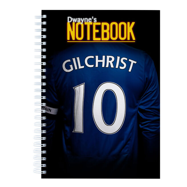 Personalised Blue Football Shirt Notebook