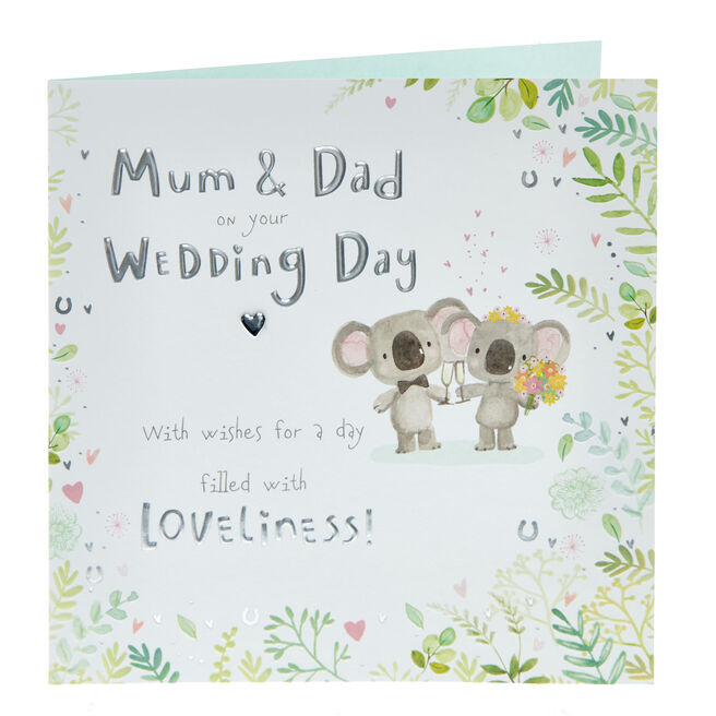 Mum & Dad Koala Couple Wedding Card