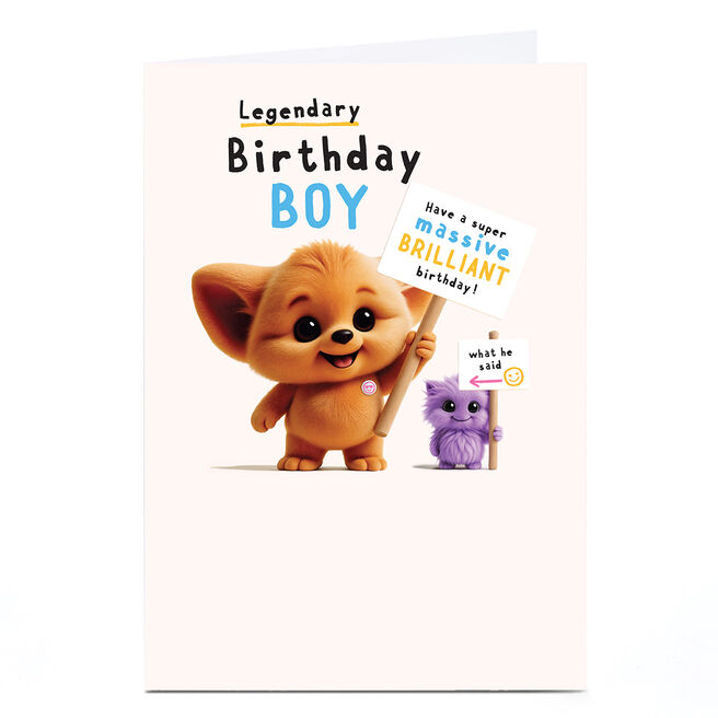 Wimzee Birthday Card - Legendary Birthday Boy