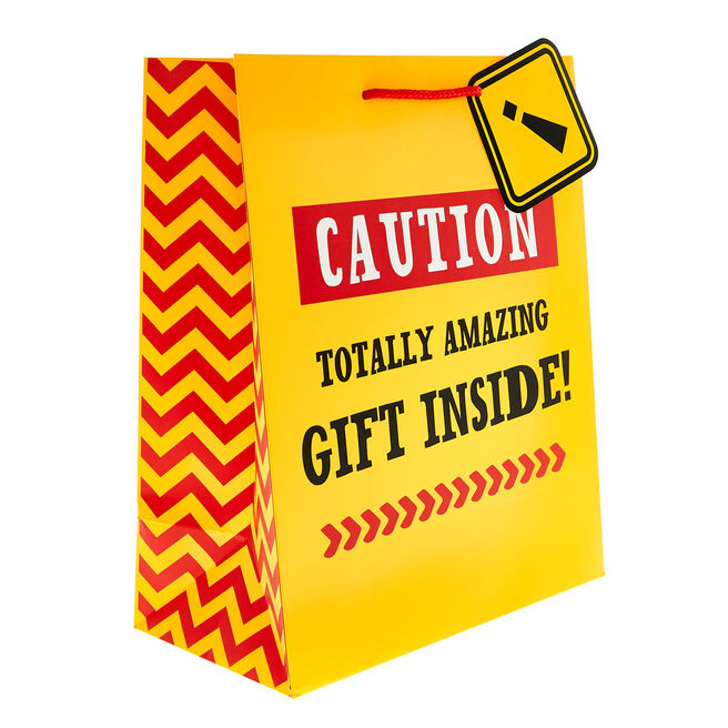 Large Portrait Gift Bag - Caution! Totally Amazing