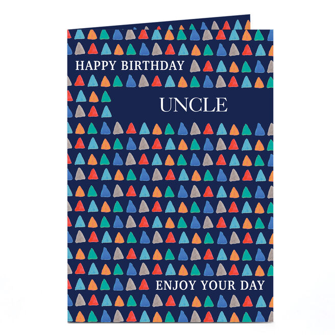 Personalised Birthday Card - Triangular Pattern, Uncle