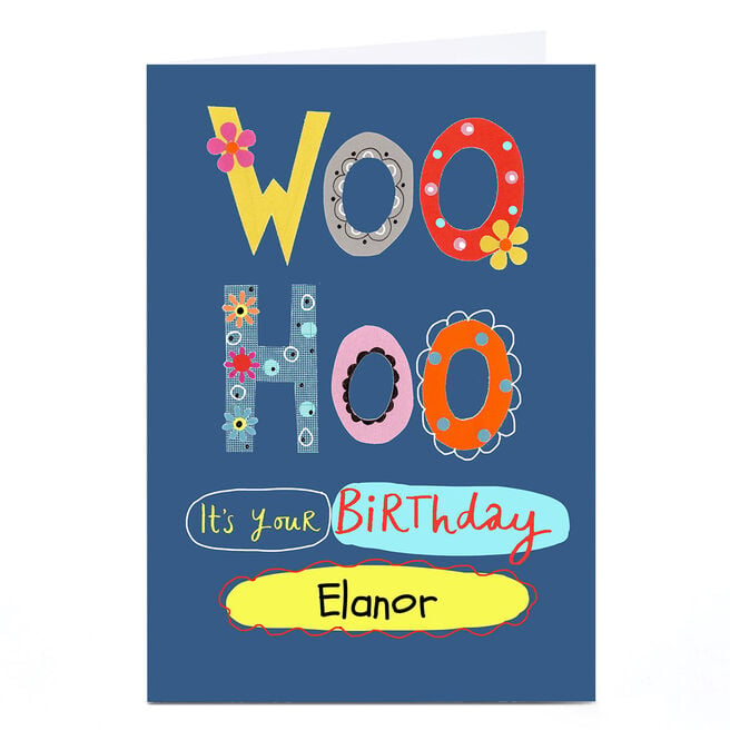 Personalised Lindsay Loves To Draw Birthday Card - Woo Hoo
